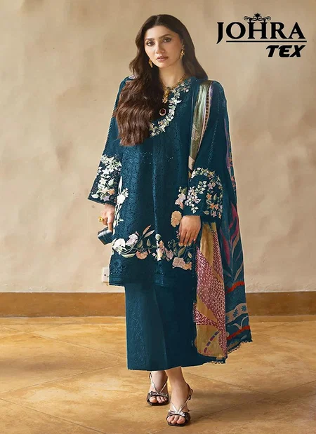 Johra Tex 176 D Cambric Cotton With Heavy Embroidery Work Salwar Kameez Suppliers In India